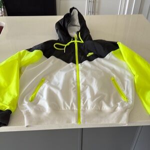Nike Kids Puffer Jacket - Black, White, Neon Yellow